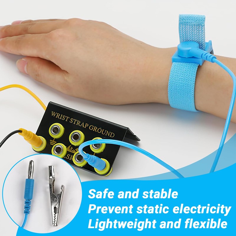 GMHLLES 3 Pcs Anti Static Wrist Straps, Adjustable Wrist Strap