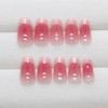 24pcs French Tip False Nails Short Coffin Press on Nails