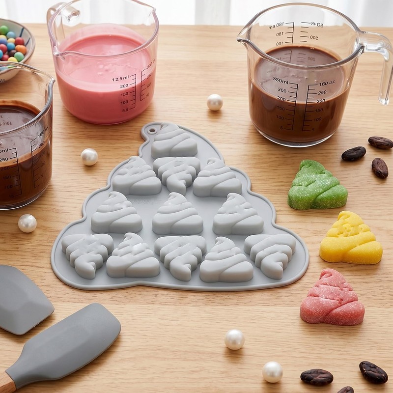 YIMINGMOLD 12 Cavity Poop Silicone Candy Molds For Chocolate Candy