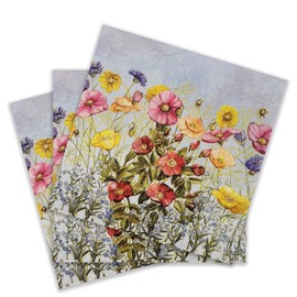 Colored Paper Cocktail Napkins, 20 Count Shabby Chic Napkins for Wedding, Dinner Tea Party Shower, Flowers & Plants
