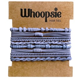 Whoopsie Gray Hair Tie Bracelets, Hair Ties with Purpose, Elastic Hair Ties for Normal, Thick & Thin Hair, Doubles as Stylish Bracelet