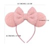 Trnerm Pink Mouse Ears Headband for Women, Soft Plush Park