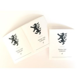 Bookplate with Lion Rampant Illustration. Set of 10. 3" H x 2 1/2" W Fill in Style