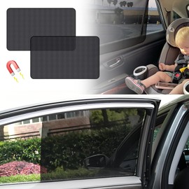 JAONLD Pack of 2 Sun Protection Car Sun Visor with 14 Side Window Curtain Magnetic Removable for Car Rear Side Window, Car Sun Protection UV Protection Suitable for Most Vehicles