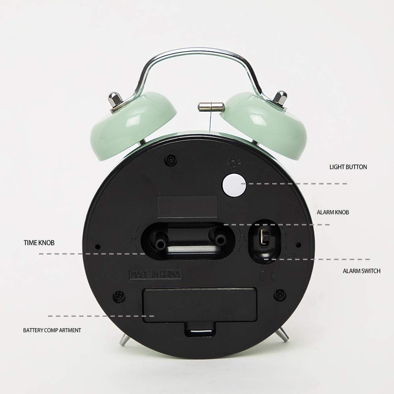 FLOITTUY Loud Alarm for Deep Sleepers 4'' Twin Bell Alarm