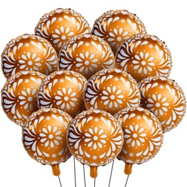 Soaoo Soaoo 12 Pcs 18 Inches Cielito Lindo Party Balloons Kit - Mexican Talavera Themed Balloons Decorations for Wedding, Birthday, Baby Shower, Bridal Engagement Backdrop & Photo Booth Supplies