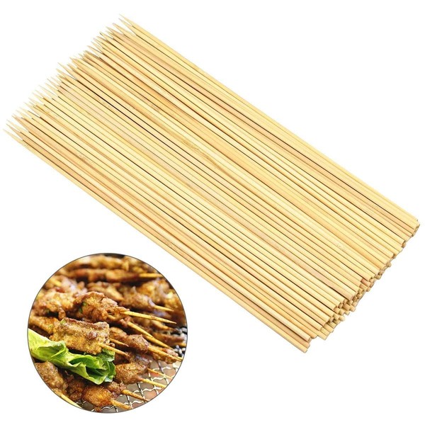 Dokpav Bamboo Skewers, Pack of 100, Wooden Skewers, BBQ, 25