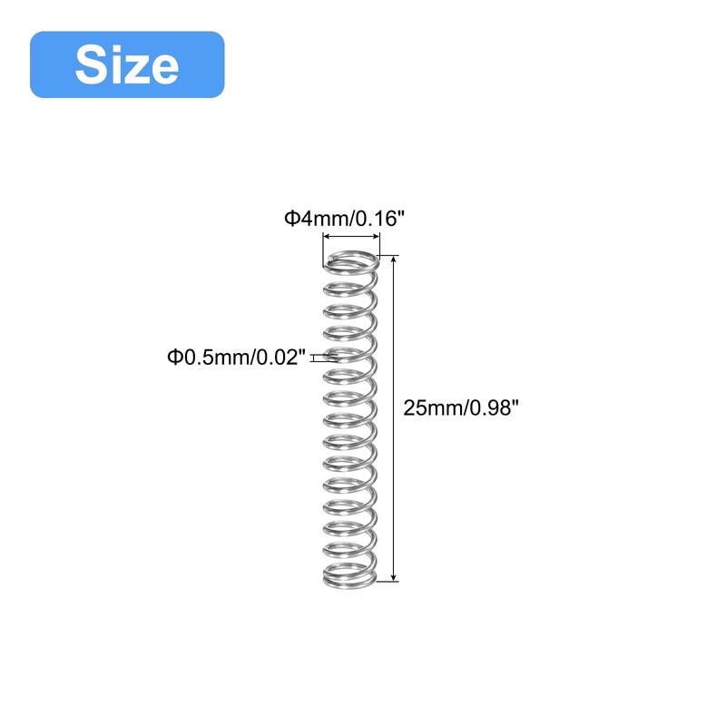QUARKZMAN Pack of 5 Compression Spring 304 Stainless Steel Compression