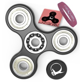 fabquality Figit Fidget Figet Finger Tri Spinner Hand Focus Spin EDC Stress ADHD Autism Toy + Key Chain + Arm Strap Figet Spinners