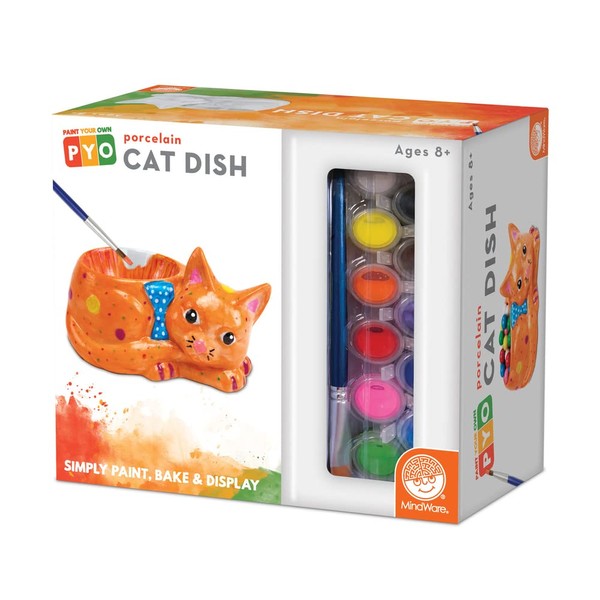 MindWare Paint Your Own Cat Dish – Porcelain Painting Figures