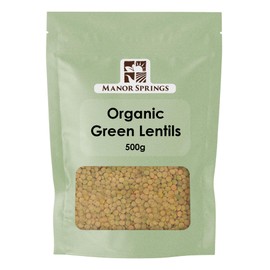 Organic Green Lentils 500g by Manor Springs Organic