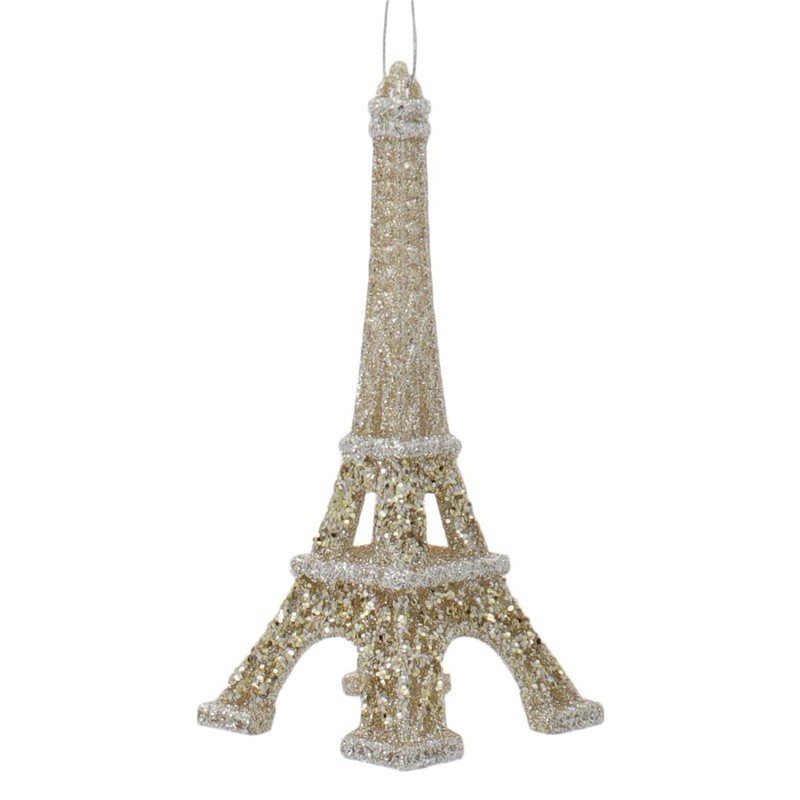 Light Gold and Silver Eiffel Tower Ornaments, 2 Assorted