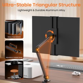 GSYXERGILES Portable Monitor Stand for Desk, Adjustable Tablet Stand Holder Compatible with Portable Monitor Mount, Travel Monitor Stand for 4.7-17.3" Displays