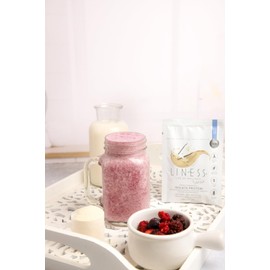 LINESS Proteína de Suero de Leche WPI 90% 25g Proteína por Porción Sin Azúcar, Sin Lactosa, Sin Gluten y Sin GMO Con Probióticos y Enzimas Digestivas Sabor Vainilla 30 Porciones 900g
