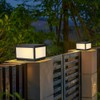 AILICIN Pillar Lamp Post Light, Tempered Glass Shade，Fence Deck Cap