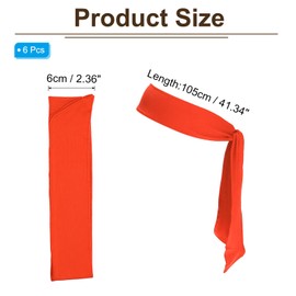 PATIKIL Head Tie Headband, 6 Pcs Ninja Karate Headband Adjustable Sports Tie Back Sweat Absorbent Workout Headband for Men Women Running Tennis Yoga Watermelon Red