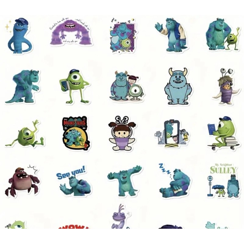 10 Random Monsters Inc Stickers