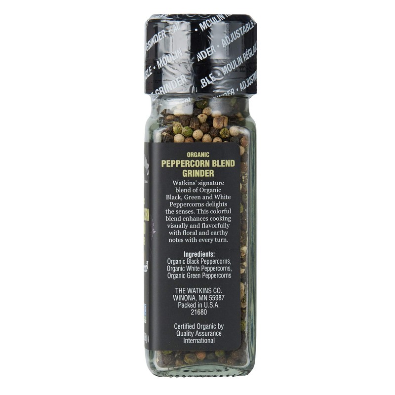 Watkins Organic Grinder, Peppercorn Blend, 2.4 Ounce, 3-Pack