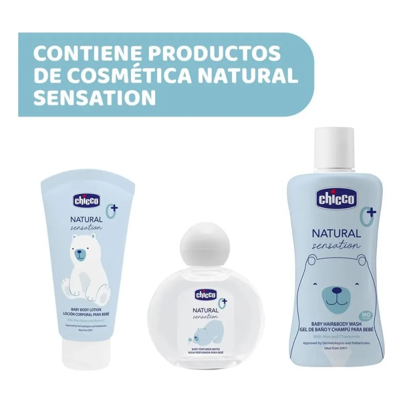 Chicco Set De Crema De Cuerpo, Shampoo Y Agua Perfumada