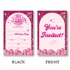 QZJ Pink Doll Birthday Party Invitations Supplies with Envelopes Set