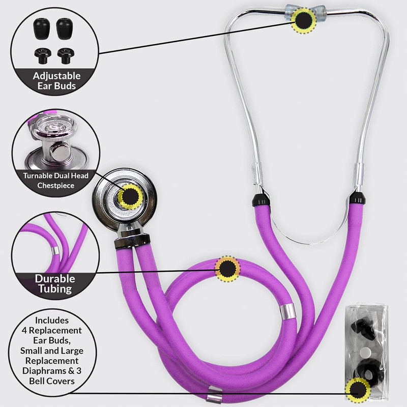 Dixie Ems Sprague-Rappaport Type Two Tube Stethoscope – Lavender