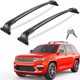 Tuyoung 300lb All Aluminum Roof Rack Cross Bars Compatible with Jeep Grand Cherokee L 2021-2026 and 2022 2023 2024 2026 Grand Cherokee WL, Lockable Heavy Duty Crossbar Racks Roof Rail Rooftop Luggage