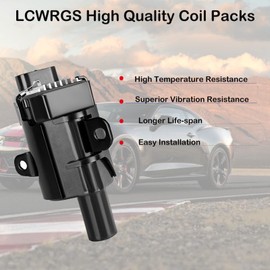 Round Ignition Coil Packs for V8 5.3 6.0 Chevy Silverado 1500 2500 Tahoe Suburban Express GMC Sierra Yukon XL Savana Escalade 2000 2001 2002 2003 2004 2005 2006 Coils Replaces# UF262 D585 - Set of 8