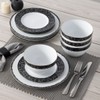 Noritake Black Rill 12-Piece Set, Service for 4 in Black/White