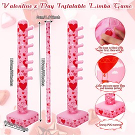 Poen Valentines Game Inflatable Limbo Game for Adults Valentines Day Party Games Inflatable Decoration Fun Limbo Party Carnival Game for Outdoor Party Supplies(Heart)