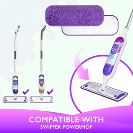 Yicotira Reusable Power Mop Refill Pads for Swiffer Power Mop Starter Kit - Swifter Powermop Pads Refills - Multi-Surface & Wood Mopping Pad Refil for Floor Cleaning - Washable Microfiber Pad, 2 Pack