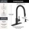 FORIOUS Black Kitchen Faucet with Pull Down Sprayer, Modern Single