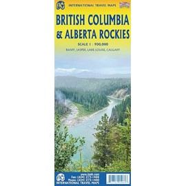 British Columbia & Alberta Rockies Travel Reference Map 1:900,000