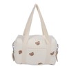Multifunctional Baby Stroller Storage Bag Zipper Embroidery Reusable Handbag Nappy