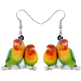 NEWEI Cute Macaw Parrot Bird Earrings for Women Girls Ladies Acrylic Animals Jewellery Gifts Charms, Acrylic, No Gemstone