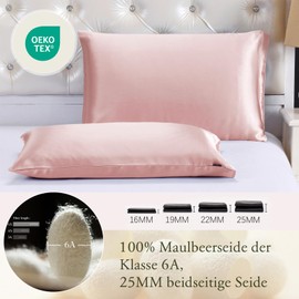 LilySilk Silk Pillowcase with Envelope Closure, 1 Piece, Made of 100% High-Quality 25 Momme Material, Reusable