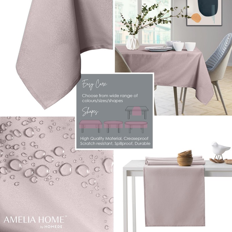 AmeliaHome Tablecloth, Lotus Effect, Water-resistant