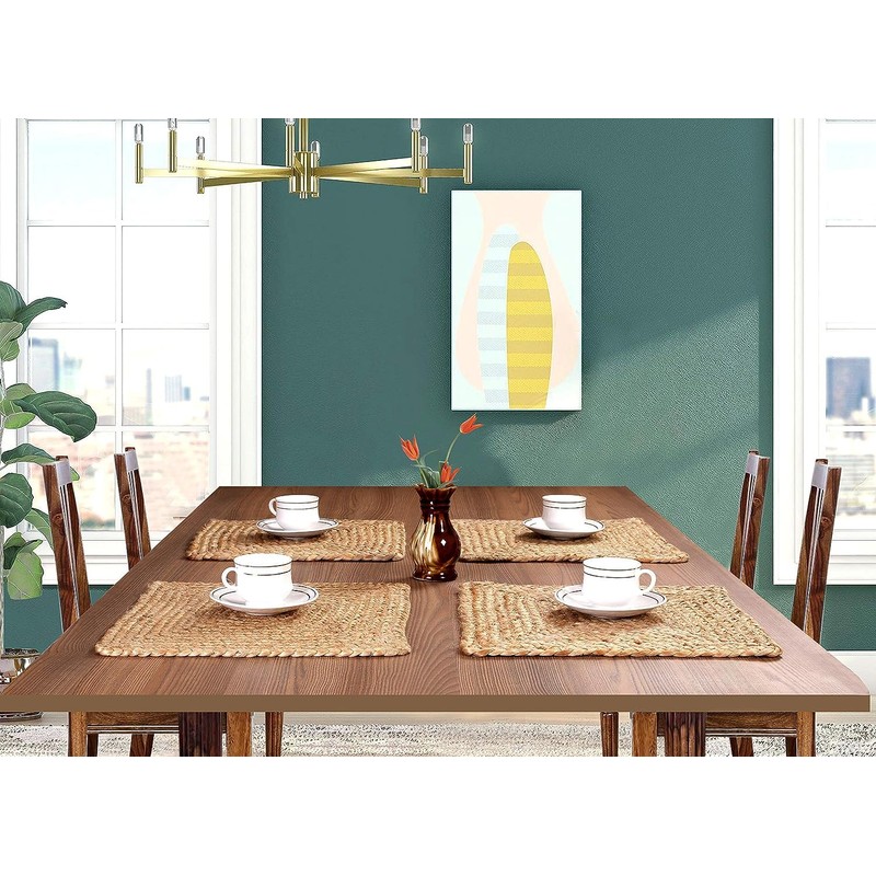 Jute Braided Placemats 12x12 Inches - Natural, Farmhouse Reversible Woven