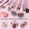 Set 22 Brochas De Maquillaje Profesional Con Cosmetiqueras Color Rosa