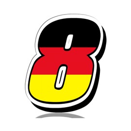 Biomar Labs® N 258 Z Car Moto Vinyl Sticker Germany National Flag Sticker Motorcycle Motocross Motorsport Racing Number Tuning 8