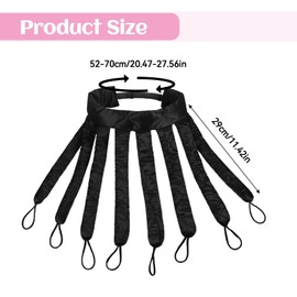 LUMOOM Heatless Curlers Headband, Octopus Curlers Large Curls, Overnight Curls, Curls Without Heat, Heatless Curls Band, for Long Medium (Black)