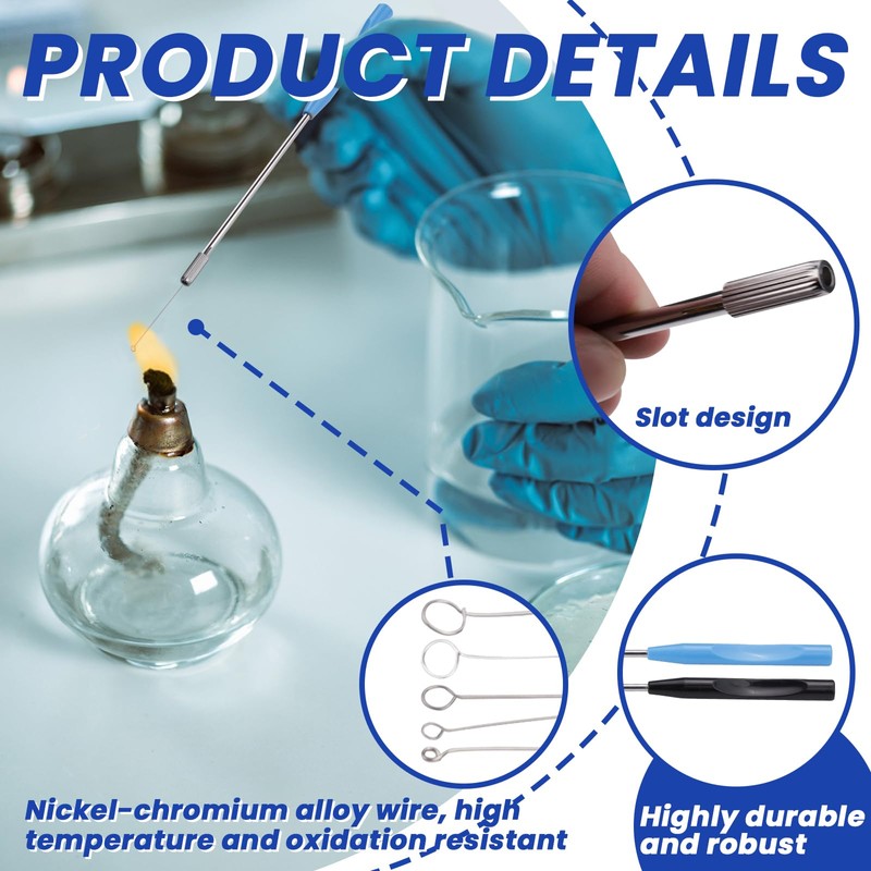 Yitexin 100 Pcs Reusable Nichrome Inoculation Loops with 2 Copper
