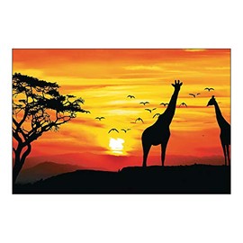 Fun Express African Safari Backdrop Banner - Party Decor - Wall Decor - Preprinted Backdrops - 3 Pieces