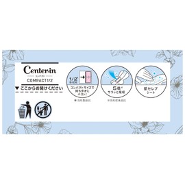 Center In Compact 1/2 Unscented For Many Nights, With Feathers, 12 Sheets (Sanitary Napkins, Slim)