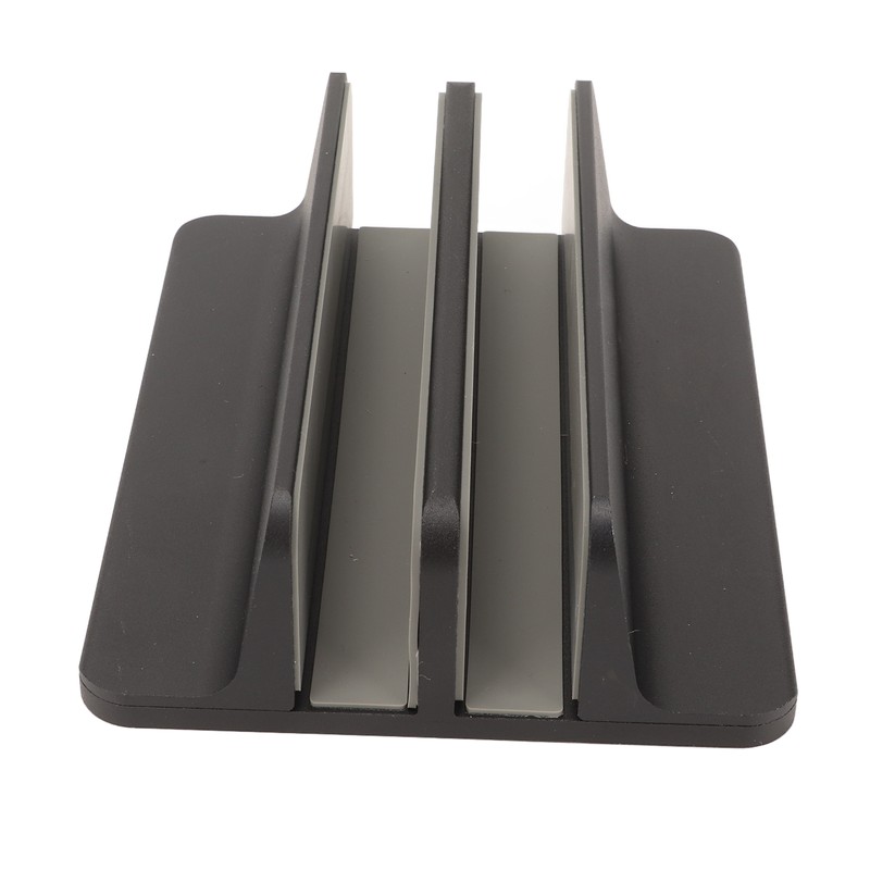 Vertical Laptop Stand Aluminum Alloy Double Dock Black Multifunctional Cooling