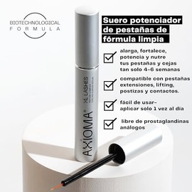 AXIOMA XL Lashes Serum Concentrado de Péptidos para Fortalecer, Alargar y Nutrir las Pestañas y Cejas 3 ml