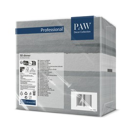 Paw Airlaid Napkins - Fabric-Like (40 x 40 cm) I Pack of 50 I Ideal for Weddings, Christenings, Communion, Birthdays I Fabric Napkins - Earth Colours, Grey I Colour: Fluid Grey