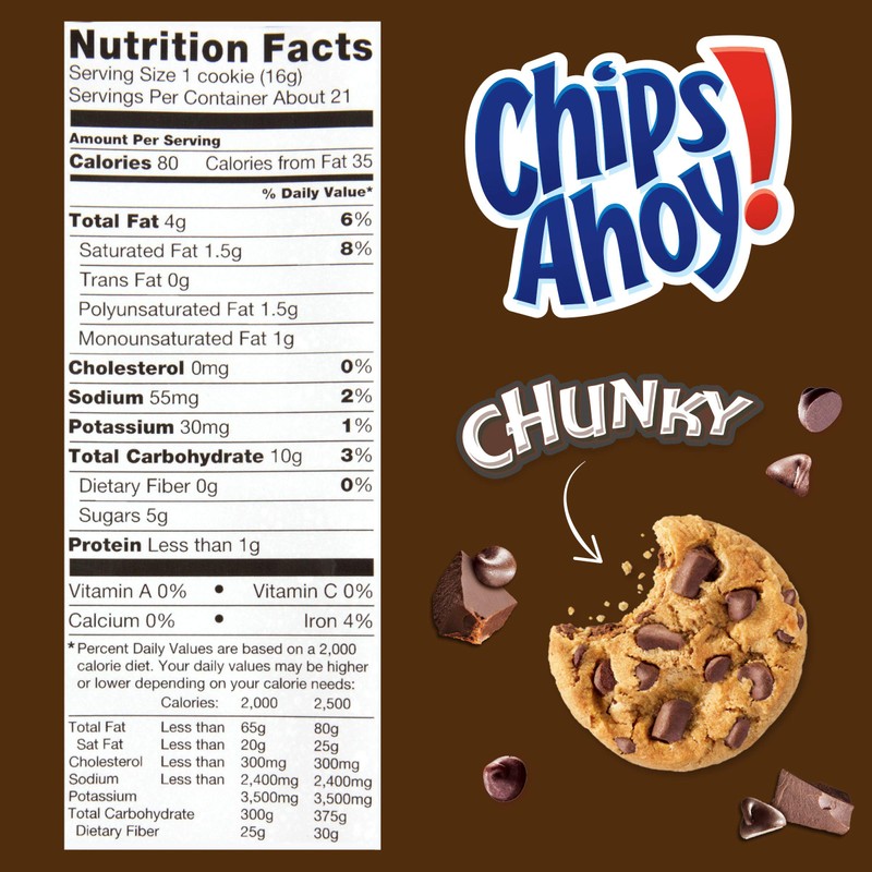 CHIPS AHOY! Chunky Chocolate Chip Cookies, 18 oz