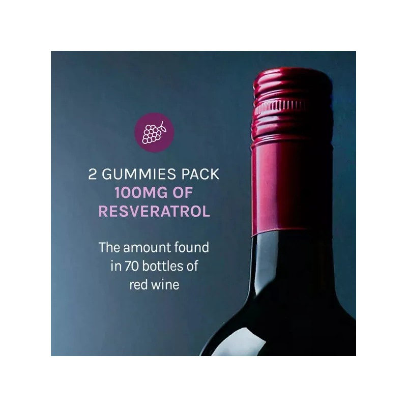 Reserveage Beauty Resveratrol 100 Mg Antienvejecimiento 60pz Sabor Uva