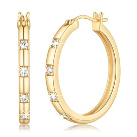 LISHUIHAOMI 14K Gold Earrings for Women 14K Gold Hoop Earrings for Women
