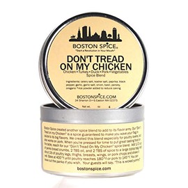 Boston Spice Don't Tread On My Chicken Handmade Gourmet Seasoning Blend Poultry Duck Turkey Wings Thighs Legs Breasts Pork Ribs Bake BBQ Barbecue Roasted Vegetables Dry Rub 1 Cup Tin wt. 6.2g/178g